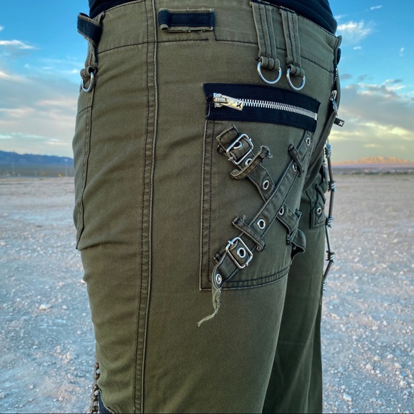 SOLD VTG TRIPP NYC Army Green Bondage Pants - Picture 7 of 10